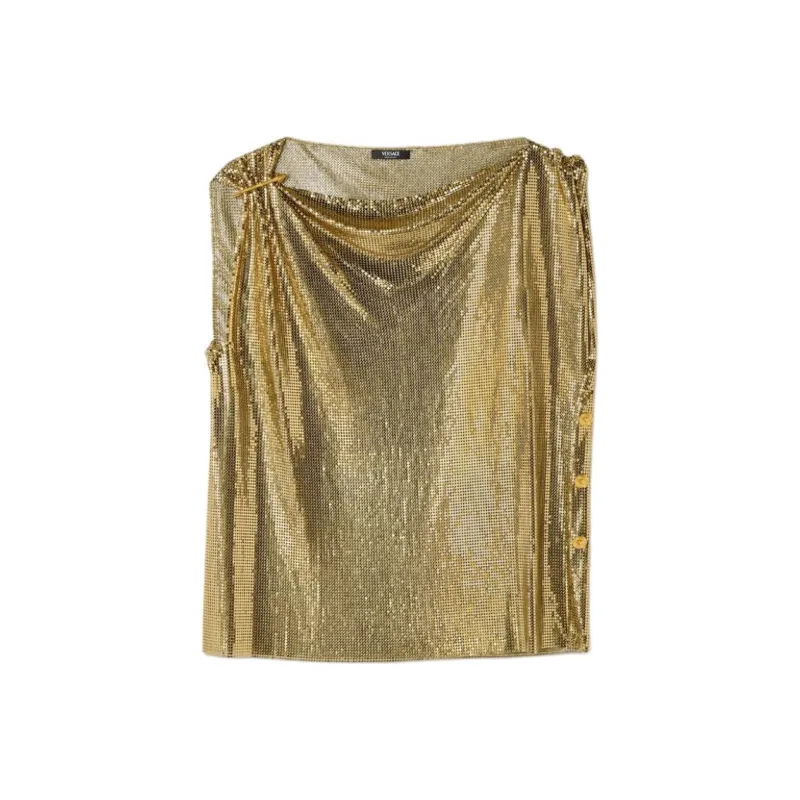 VERSACE SS25 Tank Top Women's Gold-0
