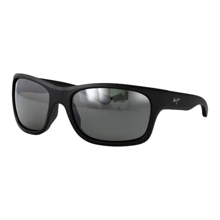 Maui Jim Nylon Rectangular Sunglasses Men's Black-0