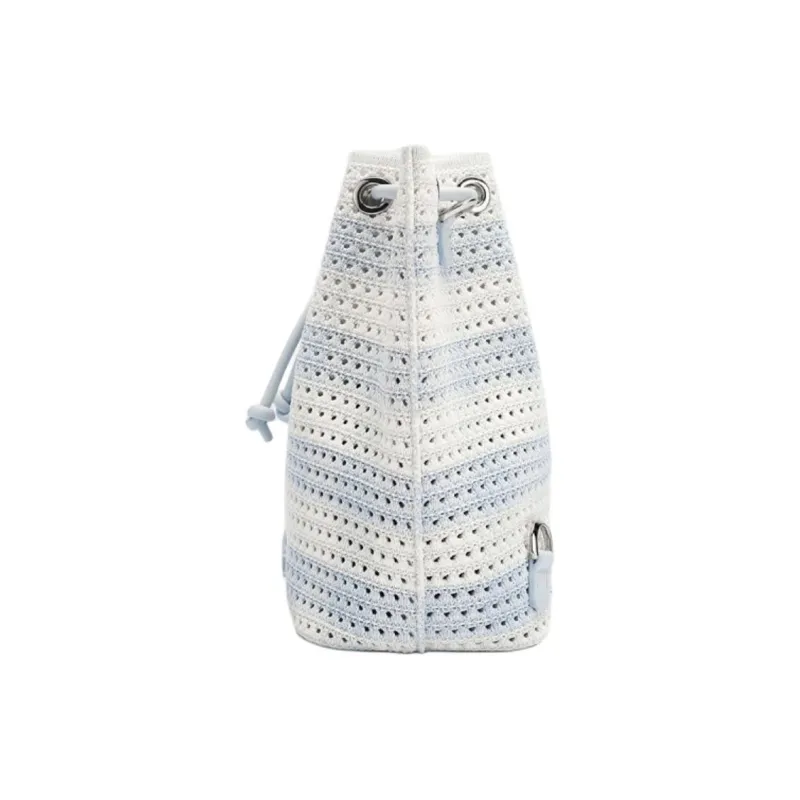 CHARLES&KEITH Fabric Bucket Bags Crossbody Bag, Shoulder Bag Women's Sea Salt Blue-2