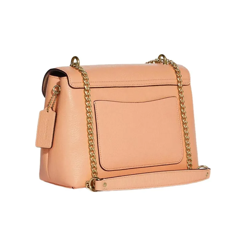 COACH Tammie Pebbled Leather With Nappa Leather Shoulder Bag Crossbody Bag Large Size Women's Nude Pink-1