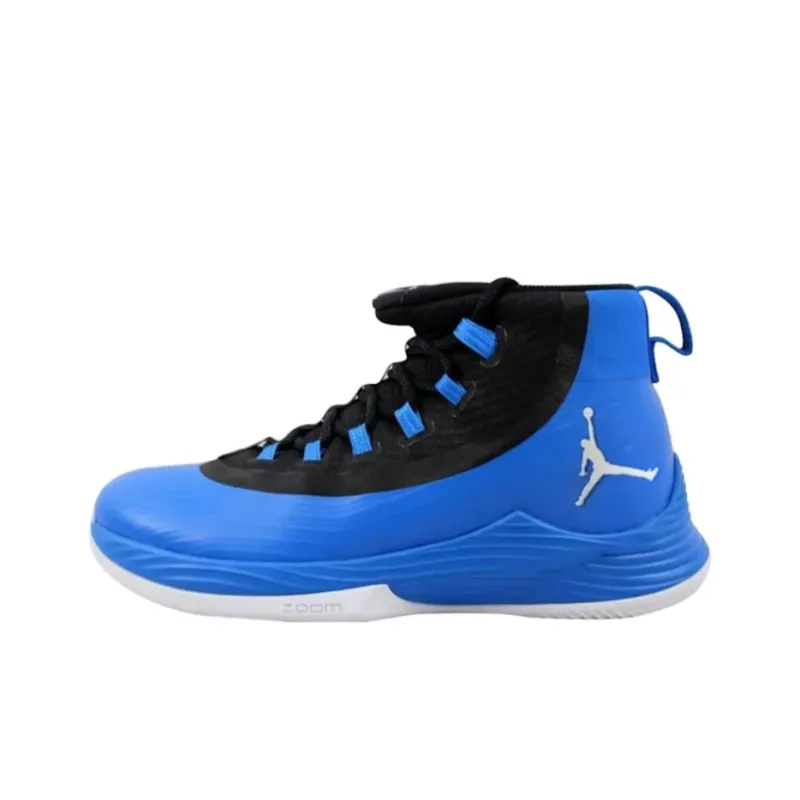 Jordan Ultra Fly 2 Abrasion Resistant Mid Top Vintage Basketball Shoes Men's Blue Black-0