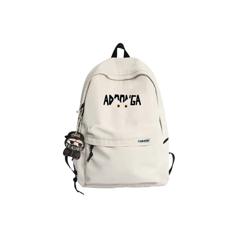 ADOONGA Nylon Backpack Unisex Black/White-0