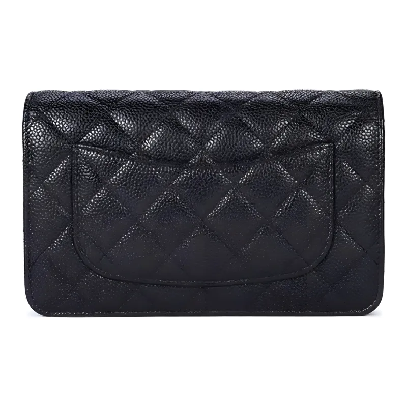 CHANEL Grain Embossed Calfskin Chain Bag, Pochette, Shoulder Bag Women's Black-3
