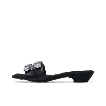 Be Good Rubber Metal Rhinestone Abrasion Resistant Slide Slippers Women's