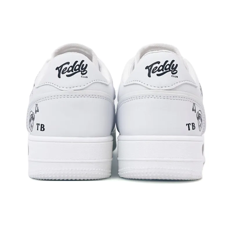 Teddy Bear Collection Skateboard Shoes Men Low Top White-3