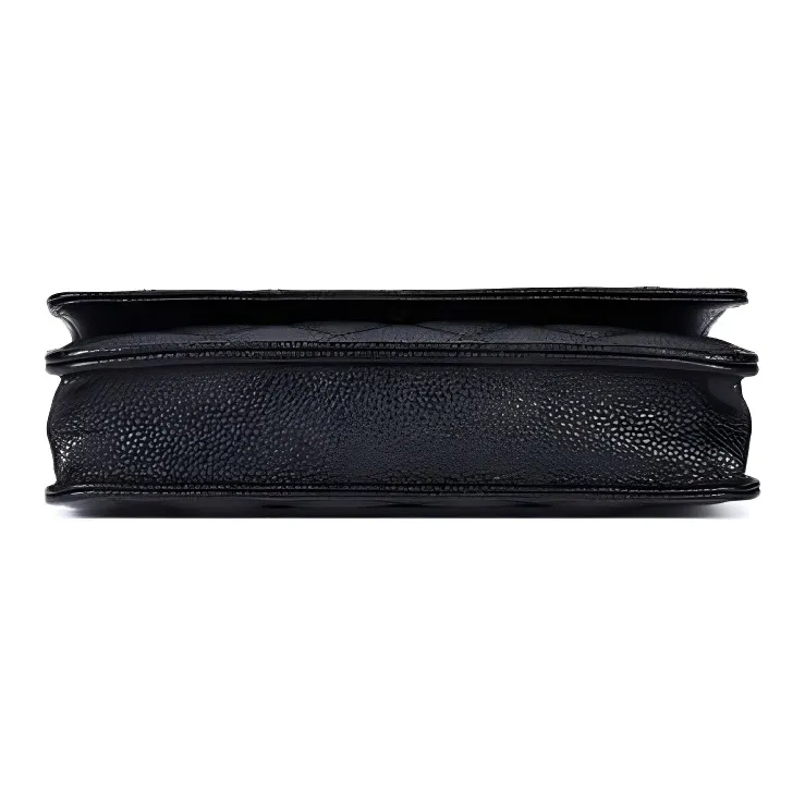 CHANEL Grain Embossed Calfskin Chain Bag, Pochette, Shoulder Bag Women's Black-4