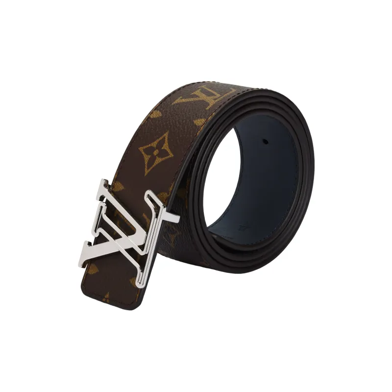 LOUIS VUITTON Cow Leather Belts Men's Brown Width 4cm-2