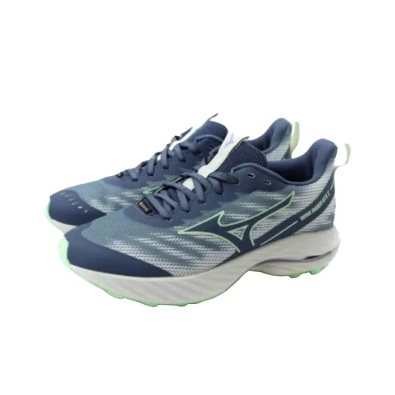 Mizuno Women's Wave Rider GORE TEX 2 Super Wide 'Vintage Indigo Neo Mint'-2
