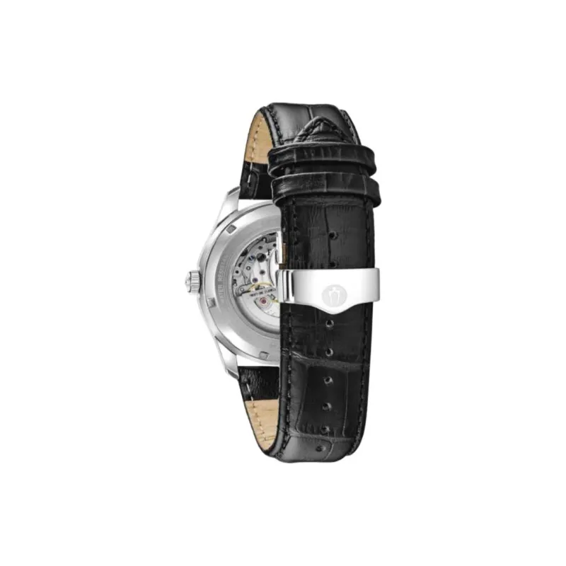 BULOVA Classic Collection Wrist Watch Automatic Mechanical Movement Cow Leather Strap 42mm Black Dial Men's Watches-1