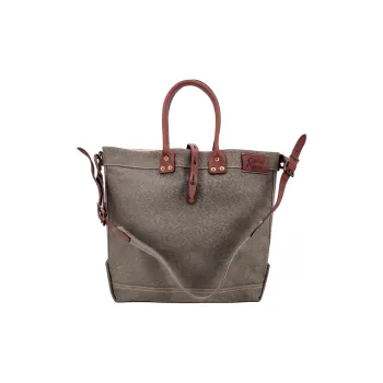 Alternative Country Vegetable Tanned Leather Handbag Unisex Khaki