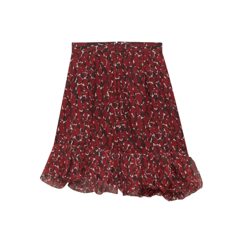 SAINT LAURENT Casual Short Skirts Women's Black Red-1