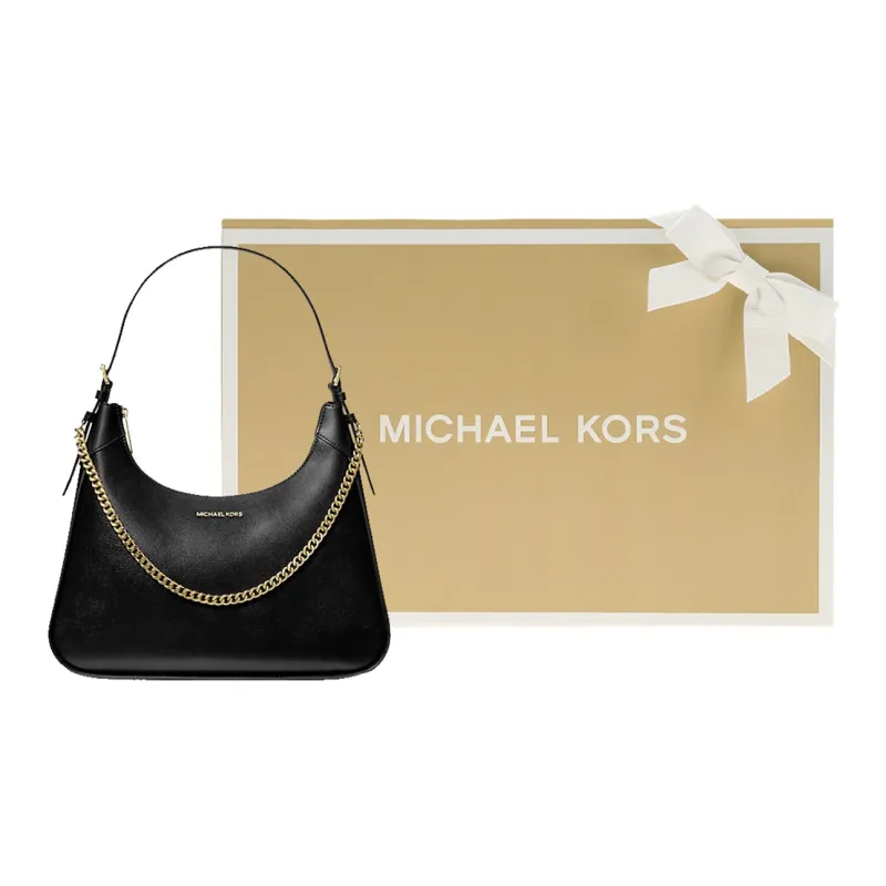 MICHAEL KORS Wilma Leather Handbag, Shoulder Bag Women's Black-6