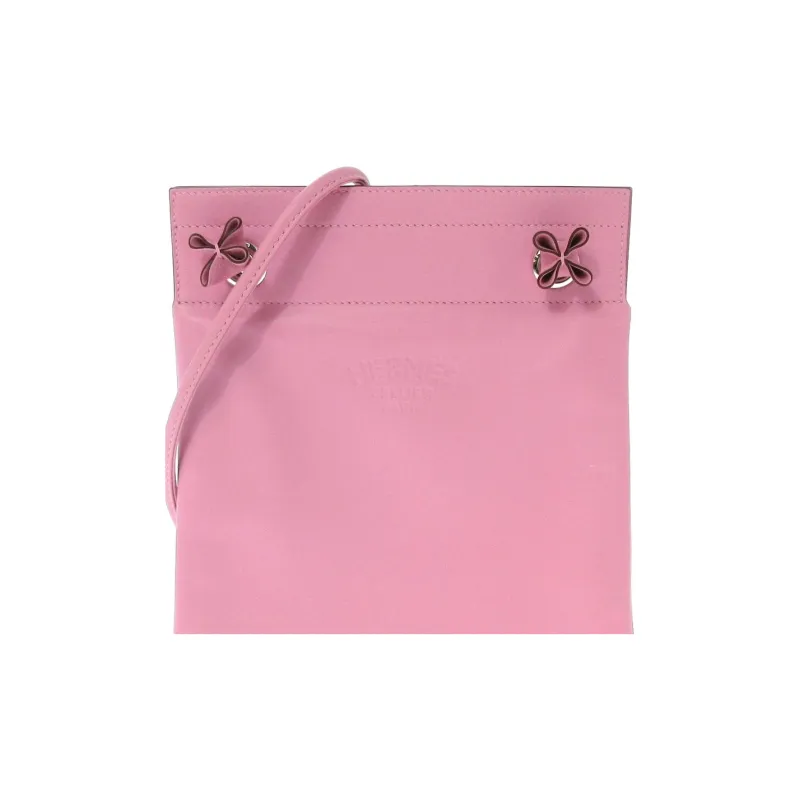 HERMES Swift Calfskin With Milo Lambskin Crossbody Bag, Shoulder Bag Women's Pink-3