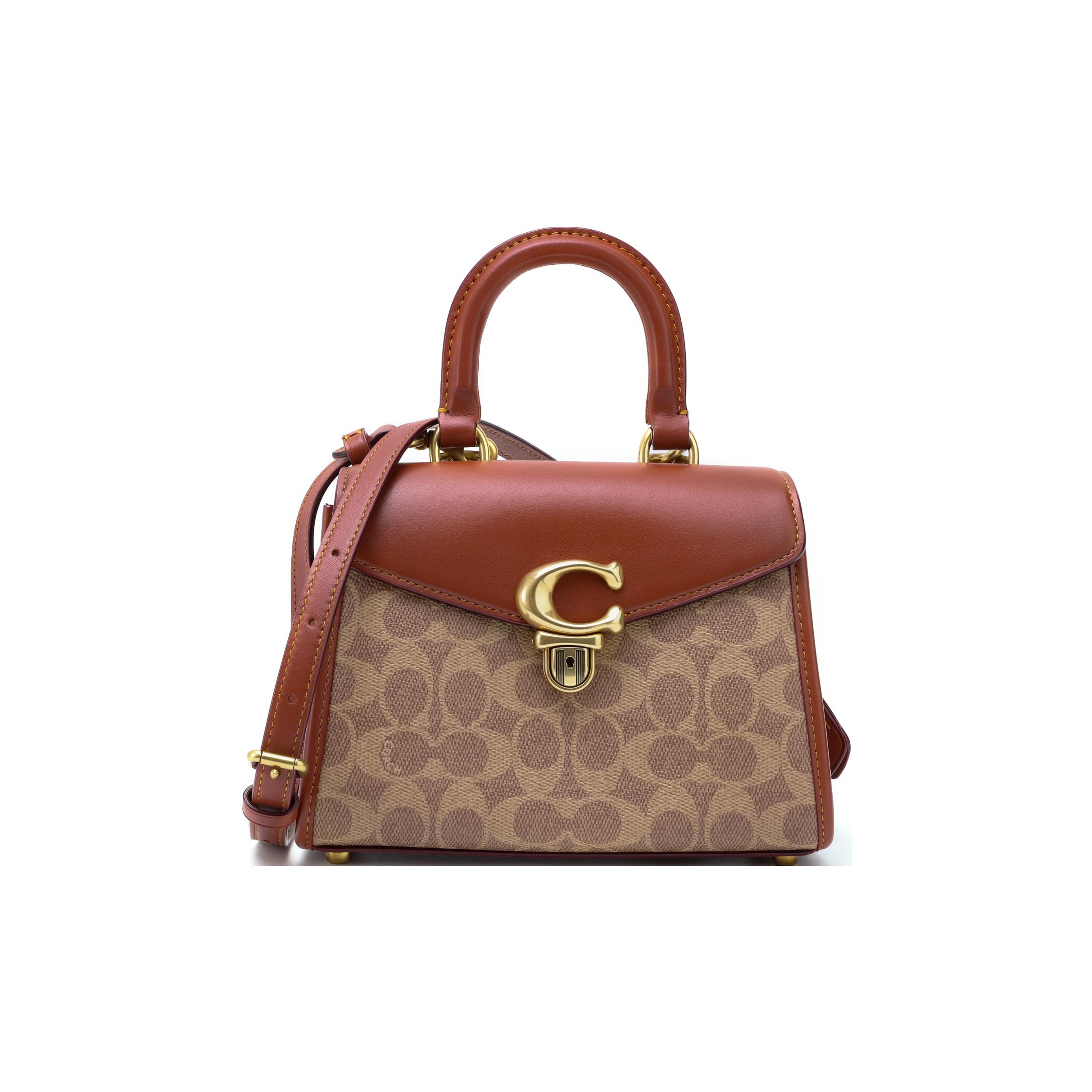 COACH Cow Leather Handbag Shoulder Bag Crossbody Bag Small