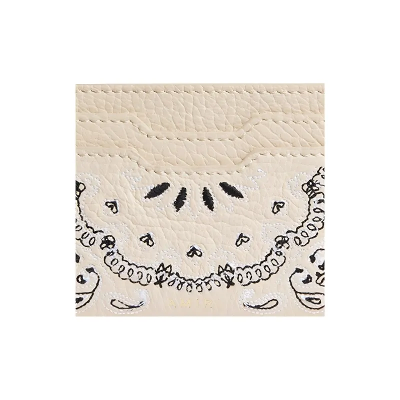 AMIRI Cow Leather Card Holder Men's Beige-2