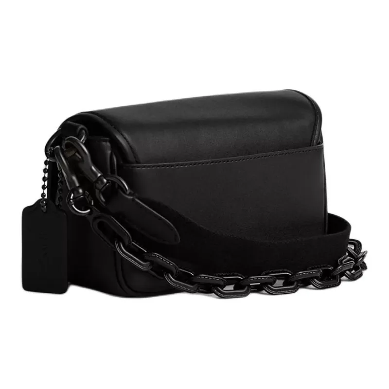 COACH Charter Leather Shoulder Bag Crossbody Bag Small Size Women's Black-1