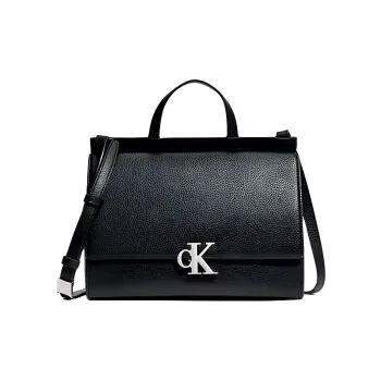 CALVIN KLEIN Polyurethane Handbag Shoulder Bag Crossbody Bag Large Size Women's Black