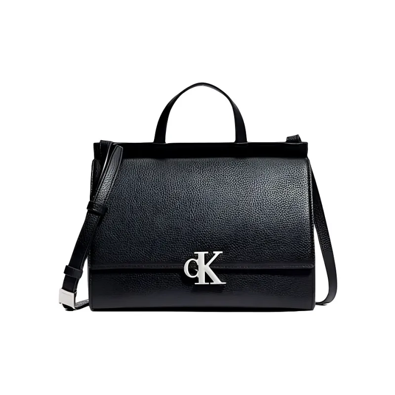 CALVIN KLEIN Polyurethane Handbag Shoulder Bag Crossbody Bag Large Size Women's Black-0
