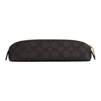 COACH Coated Canvas Travel Storage Bag Trumpets Unisex Walnut & Black