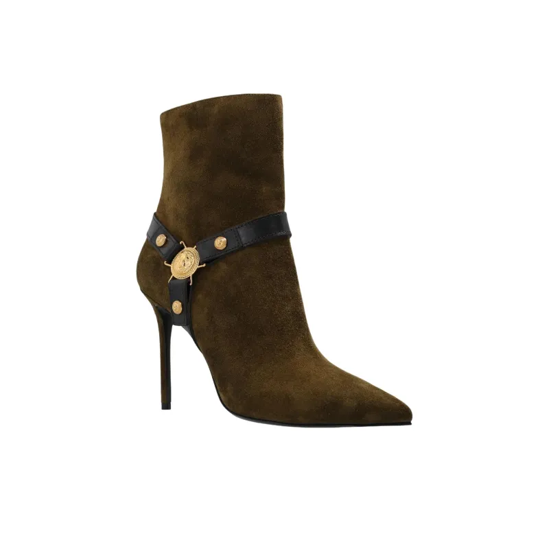 BALMAIN Ankle Boots 10.5cm Women's Green-2