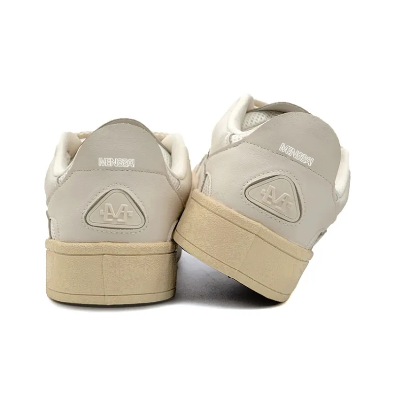 Mengsai Coverage Slip Resistant Low Top Skateboard Shoes Men's Ecru-3