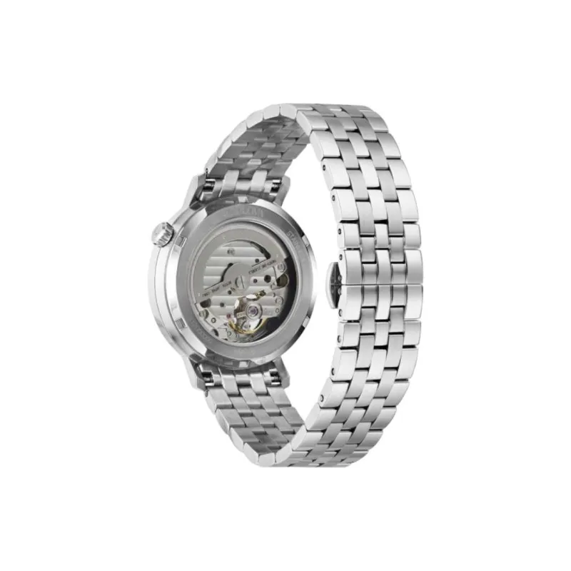 BULOVA Classic Collection Wrist Watch Automatic Mechanical Movement Stainless Steel Strap 38mm Blue Dial Men's Watches-2