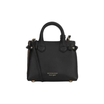 Burberry House Leather Tote Bag, Shoulder Bag, Handbag Mini Women's Black