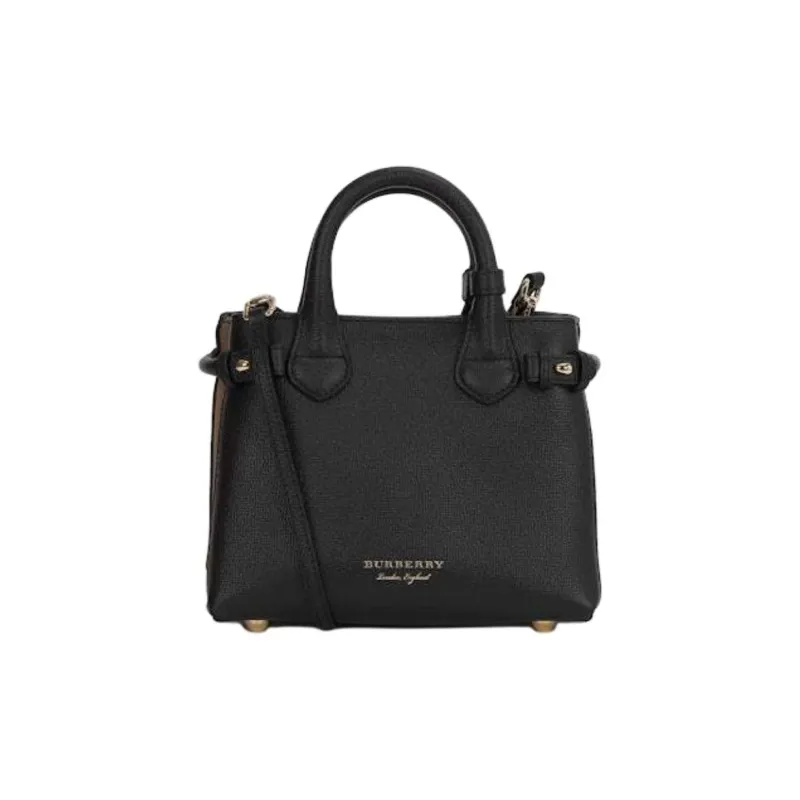 Burberry House Leather Tote Bag, Shoulder Bag, Handbag Mini Women's Black-0