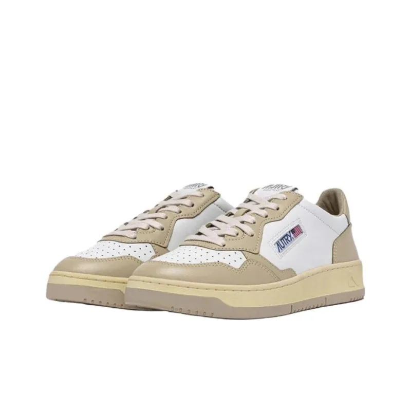 AUTRY Low Top Skateboard Shoes Men's White Brown-1