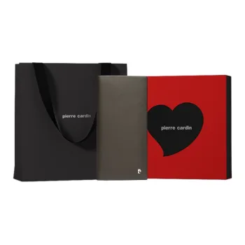 PIERRE CARDIN Top Grain Cow Leather Business Casual Ticket Wallet Card Holder Wallet Regular Men's Coffee