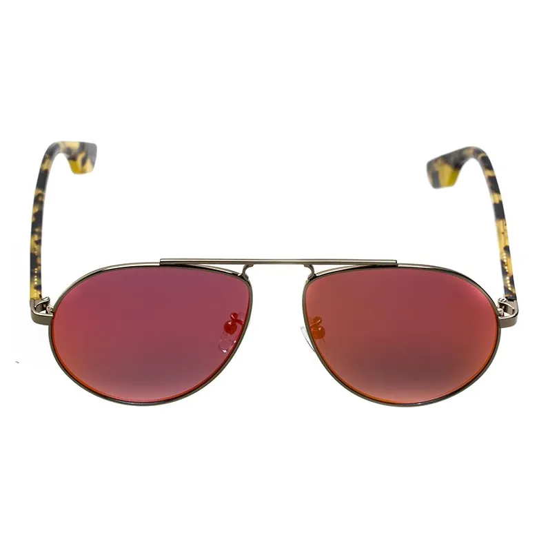 McQ Alexander McQueen Metal Aviator Sunglasses Unisex Yellow-0