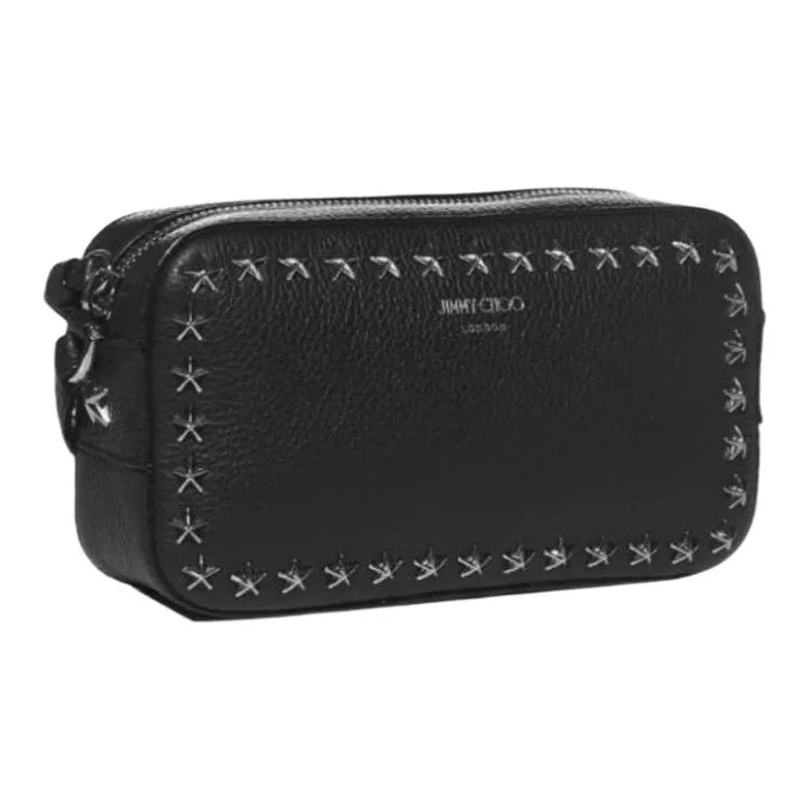 Jimmy Choo Cowhide Leather Shoulder Bag Women's Black-1
