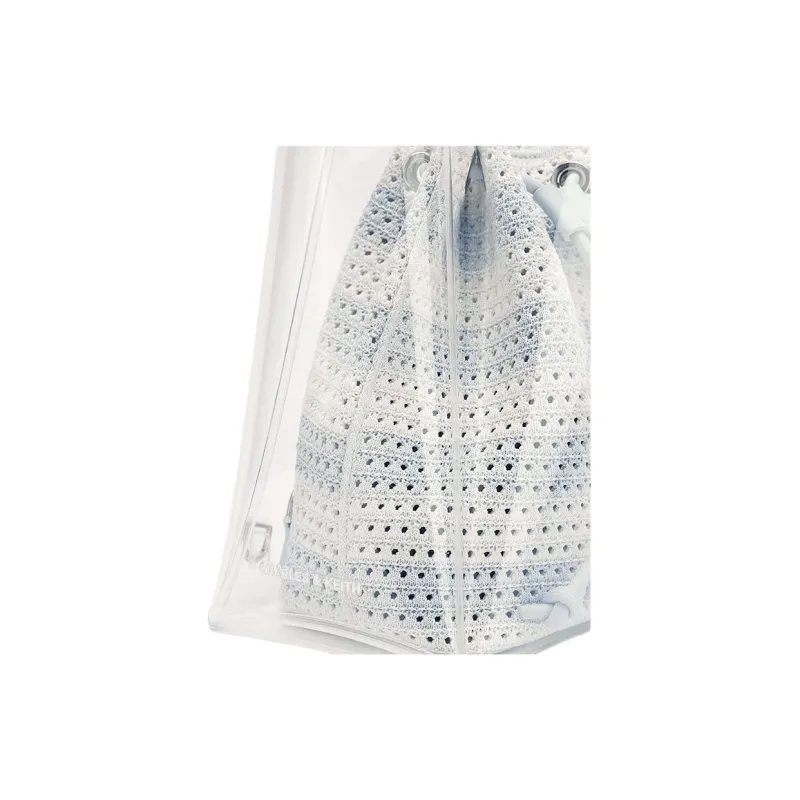 CHARLES&KEITH Fabric Bucket Bags Crossbody Bag, Shoulder Bag Women's Sea Salt Blue-5