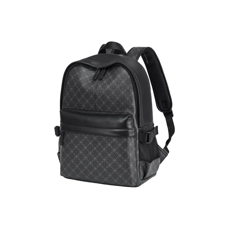 MEXICAN PVC Polyvinyl Chloride Laptop Bag Backpack Men's Black-3