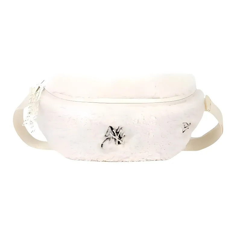 New Era × MLB Collaboration Wool One Shoulder Crossbody Fanny Pack Medium Size Unisex Ecru-0