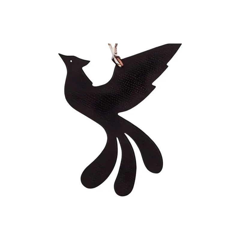 HERMES Calfskin Bag Charm Bag Merch Women's Black-2