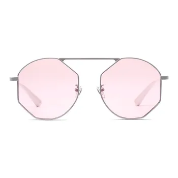 McQ Alexander McQueen Metal Aviator Sunglasses Unisex Silver