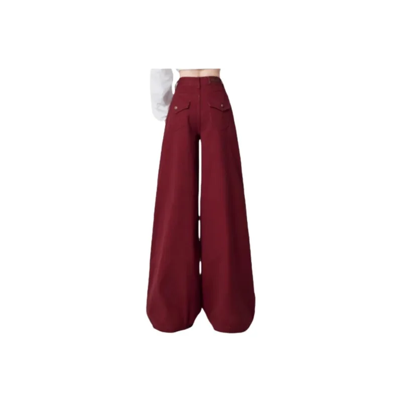 Bejirog Jeans Women's Burgundy-1
