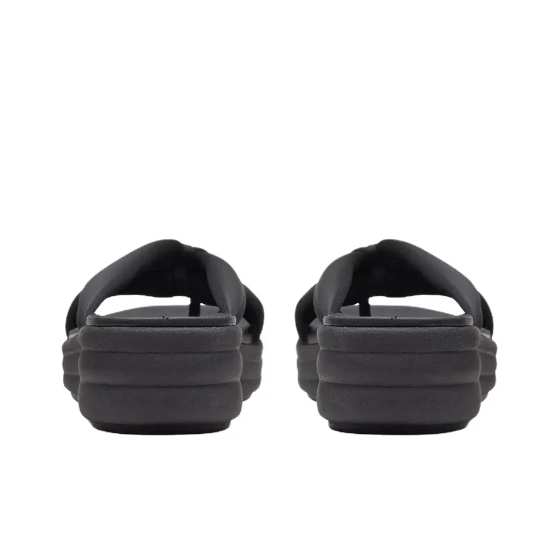 Clarks Rubber Sole Abrasion Resistant Flip Flops Women's Black-4