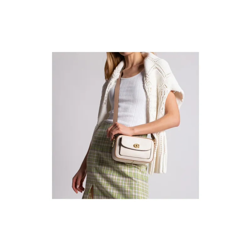 COACH Willow Leather Camera Bag, Shoulder Bag, Crossbody Bag Small Size Women's White-6