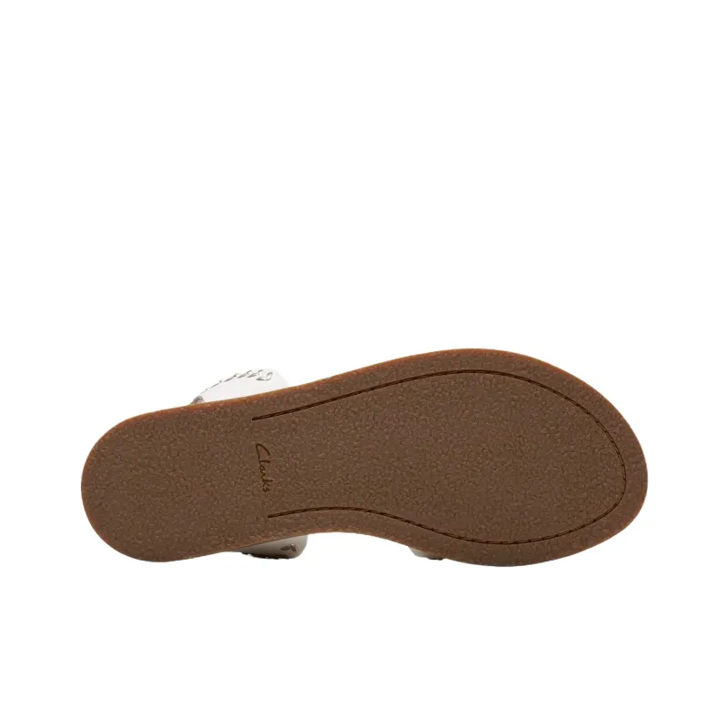 Clarks Maritime May One Strap Sandals Women's White-4
