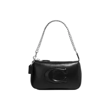 COACH Nolita Sheepskin Clutch Handbag Women's Black