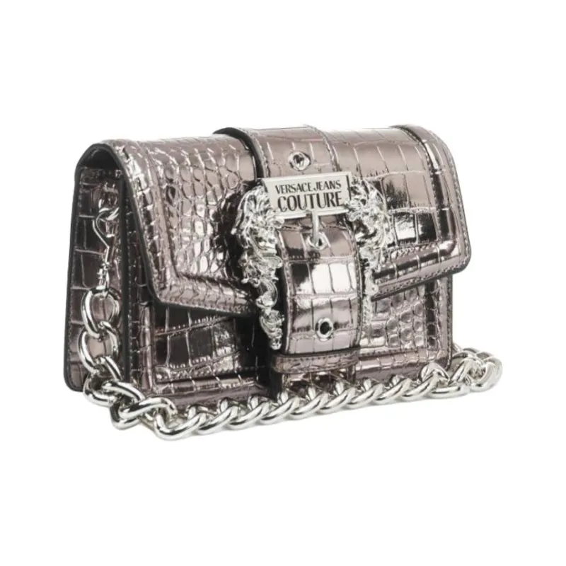 VERSACE JEANS COUTURE PU Shoulder Bag, Crossbody Bag, Handbag Women's Silver-1