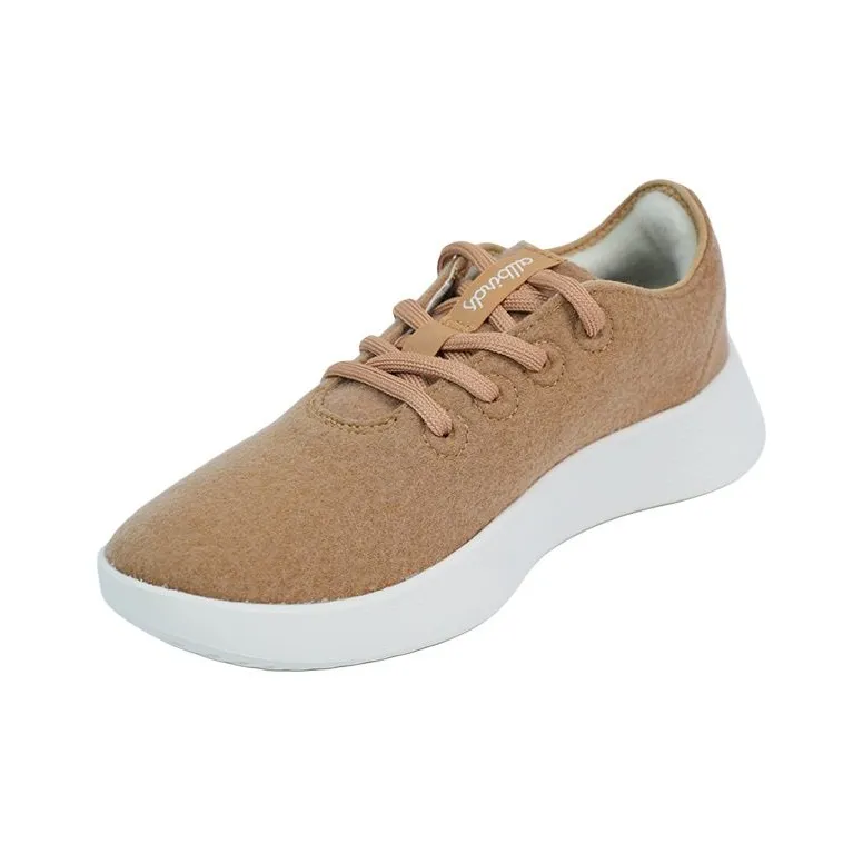 Allbirds Wool Runner Go Breathable And Lightweight Low Top Running Shoes Women's Gravel Beige-1