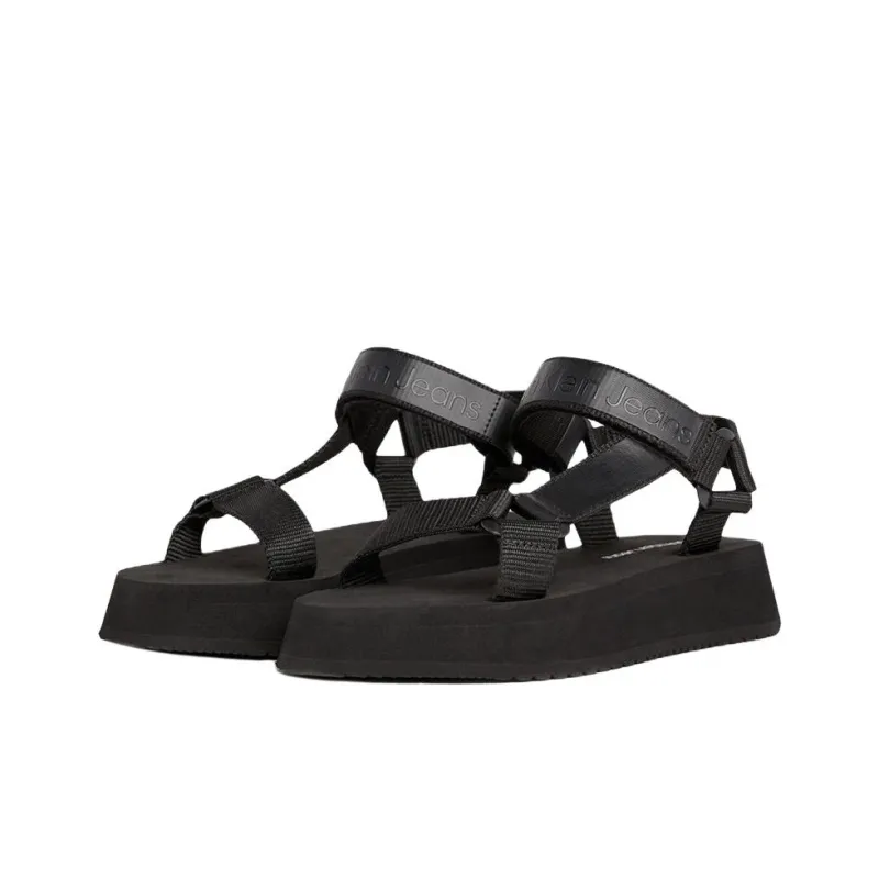 CKJ CALVIN KLEIN JEANS Beach Sandals Women's Black-2