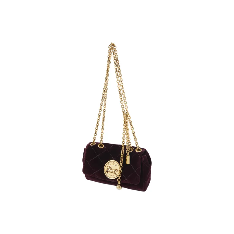 Chloe Cotton Shoulder Bag Women's Dark Brown-1