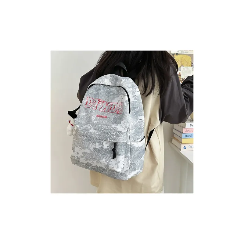 OURFUN Nylon Backpack Unisex Horizontal Letter/Vertical Letter-1