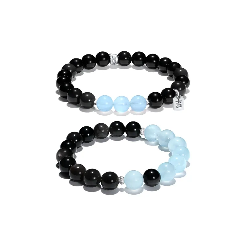 PUTUOSHANWENCHUANG Obsidian Bracelets Unisex-4
