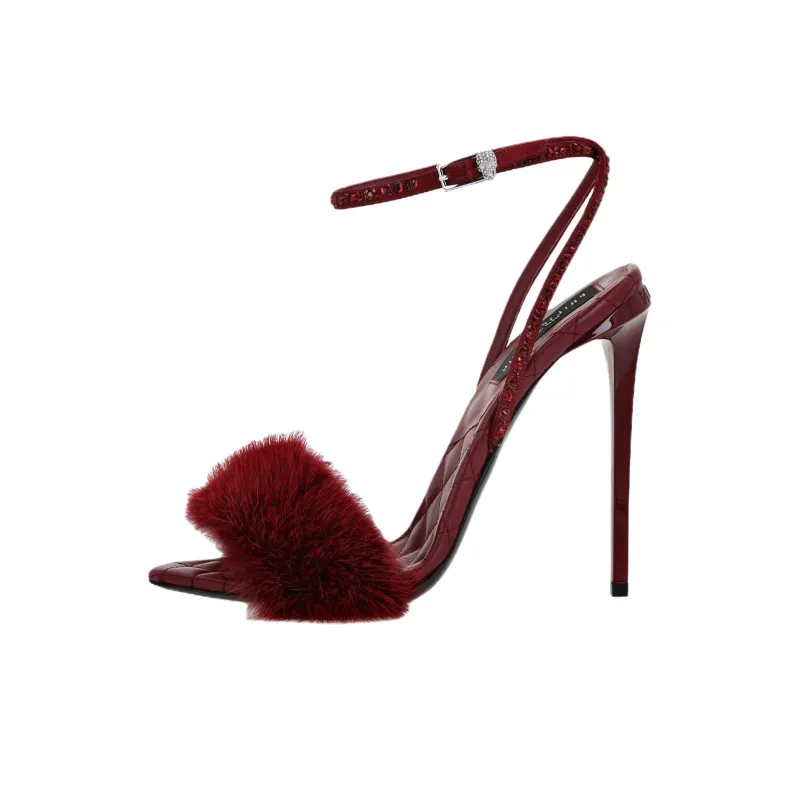PHILIPP PLEIN One Strap Sandals 12cm Women's Red-0