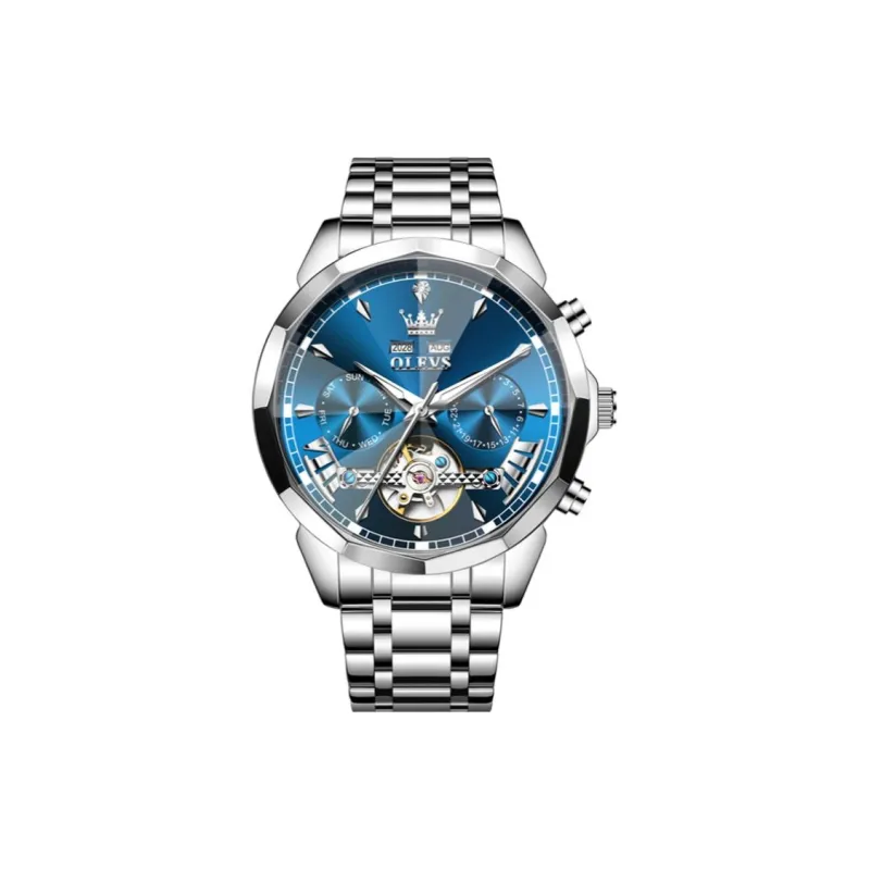 OLEVS Play The Cool Series Mechanical Movement Stainless Steel Watchband Watch Men's Watches Black Dial-15
